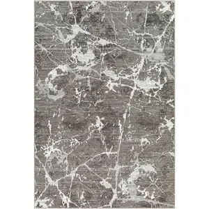 Sample Ianto Charcoal Marble Washable Area Rug