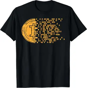 100% Cotton Fashion Garment t-shirt Bitcoin Coin Numbers BTC Crypto Cryptocurrency Miner Trader T-Shirt mens t shirt，black，women，funny，misfits，men，journey