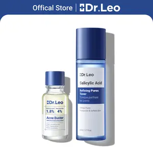 Dr.Leo Clear Pores & Rapid Pimple Relief Set: Salicylic Acne Buster Drying Lotion Plus 20ml + Salicylic Acid Refining Pores Toner 80ml for Acne-prone Skin & Sensitive Skin