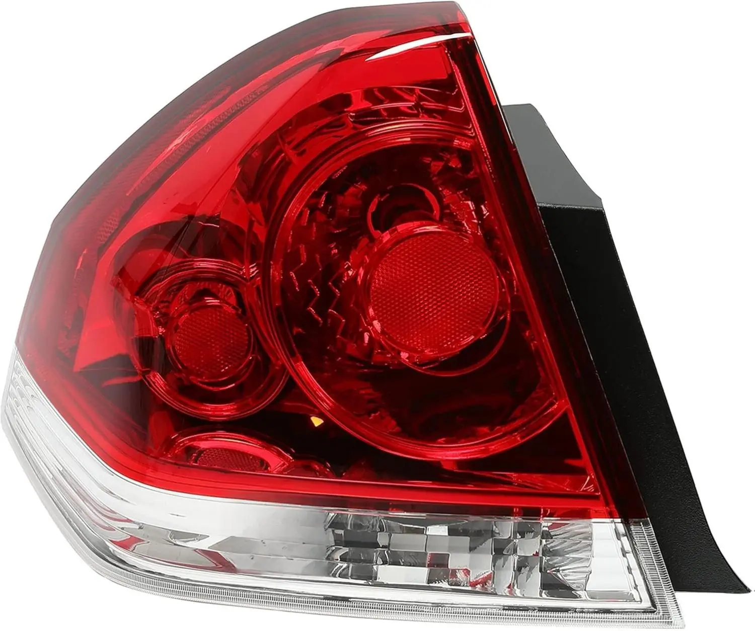 HECASA Left Halogen Tail Light Compatible with 2006-2016 Chevrolet Impala Limited Replacement for 25971597 GM2800193 Red Lens w/Bulb