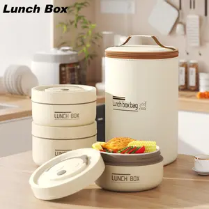 4PCS Insulated Stainless Steel Lunch Box with Carry Bag - Leakproof, High Capacity for Office, School, & Camping