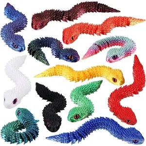 12 count  Printed  Fidget  Mini  Flexible Cute Articulated Small  Pet  Fidget for Adult Party Favors  Display(10-13cm,Snakes)