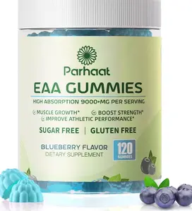 EAA Gummies 120 Gummies (Blueberry), 9000 mg Essential Amino Acids - All 9 Essential Aminos (EAA) and All Branched-Chain Aminos (BCAAs), Non-GMO, Gluten Free, Vegetarian Friendly