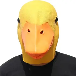 Elegant Duckbill Full Face Mask Synthetic Latex Animal Headwear for Halloween Parties Festive Occasions
