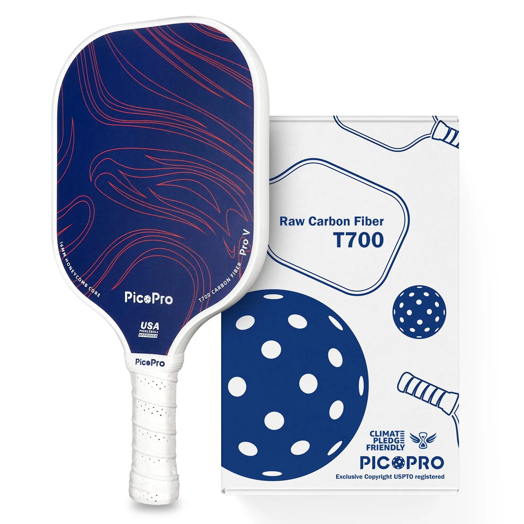Carbon Fiber Pickleball Paddle USAPA Approved Lightweight T700 Pickleball Racket 16mm Professional Pickleball Racquet for Control
