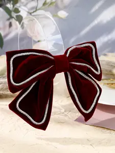Bowknot Hair Clip, Large Velvet Spring Barrette, Elegant Headband for Women, Perfect for Updos and Styling Accessories