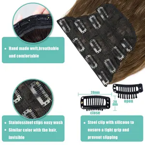 HMD Women's Glueless Pre-Style Clip-in Synthetic Hair Extensions - 4 Packs 20/24 Inch Blonde Body Wave Wavy Thick Hairpieces with BB Clip Base, Party-Ready Accessories for Women