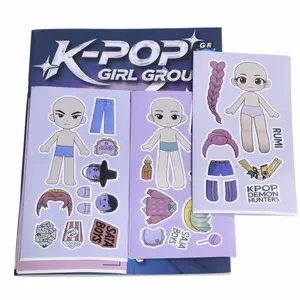 Girl group face swap stickers, children's educational DIY puzzle stickers, scratch-off book, phone, luggage, skateboard