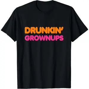 Cotton Short Sleeve Shirt Drunkin' Grownups Spoof T Shirts Men Women T-Shirt For Men Women