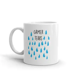 Gamer Tears Mug Funny Video Games Rage Quit Arcade eSports Novelty Coffee Cup - 11oz Funny Coffee Mugs Ceramic Printed Drinkware Cup