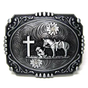 Praying cowboy belt buckle