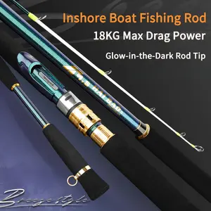 [W] Heavy-Duty 50T Carbon Fiber Saltwater Fishing Rod - 7'6" Lightweight offshore casting pole with Fuji Alconite Guides, Medium-Hard (MH) action, 2pcs Travel Design Fishing Pole, Corrosion-Resistant for Kayak, Surf, Boat, Bottom Fishing