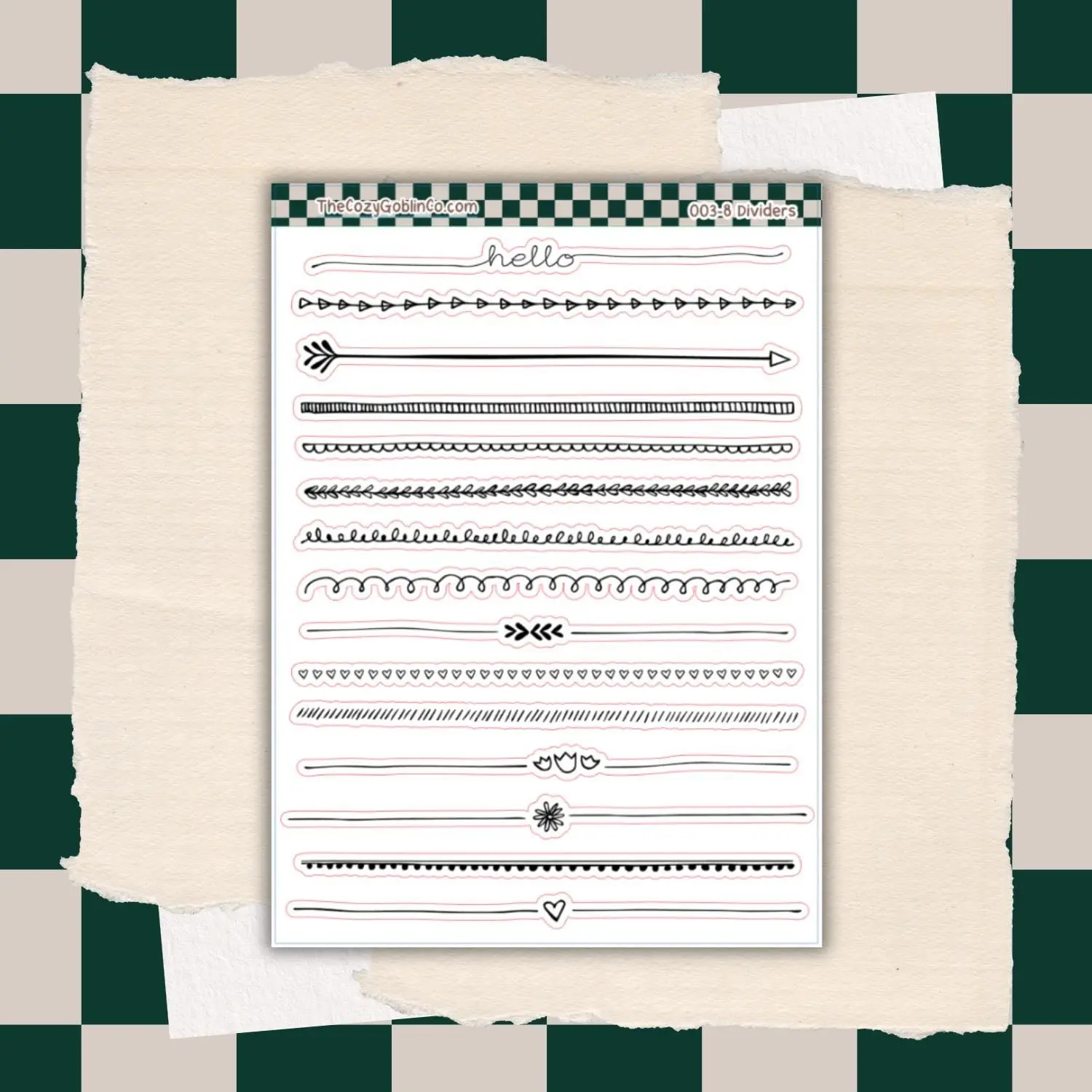 Divider Planner Stickers | Journal Accents Sheet