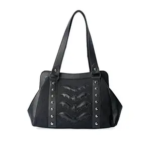 Lost Queen Gothic Night Wings Handbag Bat and Metal Stud Purse