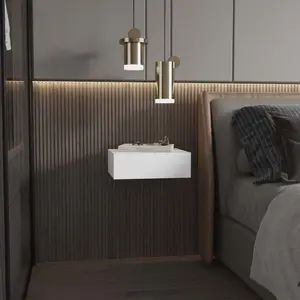 White Wall-Mounted Floating Nightstand