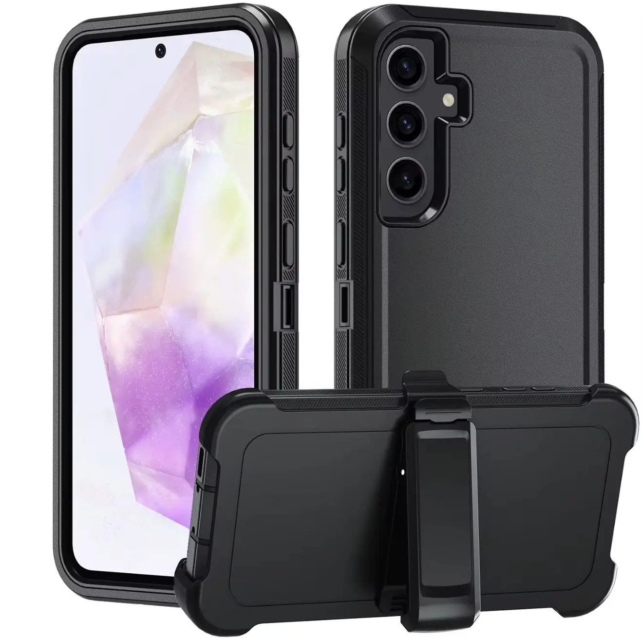 Rugged Defender Phone Case for ( Samsung Galaxy S25FE ) Shockproof Heavyduty Protection Case Cover With Belt Clip Casing