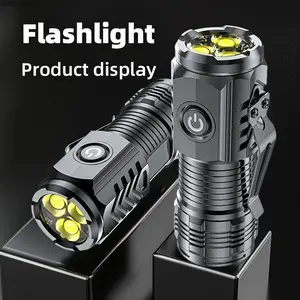 Mini 3 LED Flashlight, Super Bright Rechargeable Pocket Torch with 5 Lighting Modes and Wide Floodlight Beam, Portable Emergency Light for Running, Camping, Hiking, Rock Climbing, Travel, Power Outages, and Outdoor Adventures