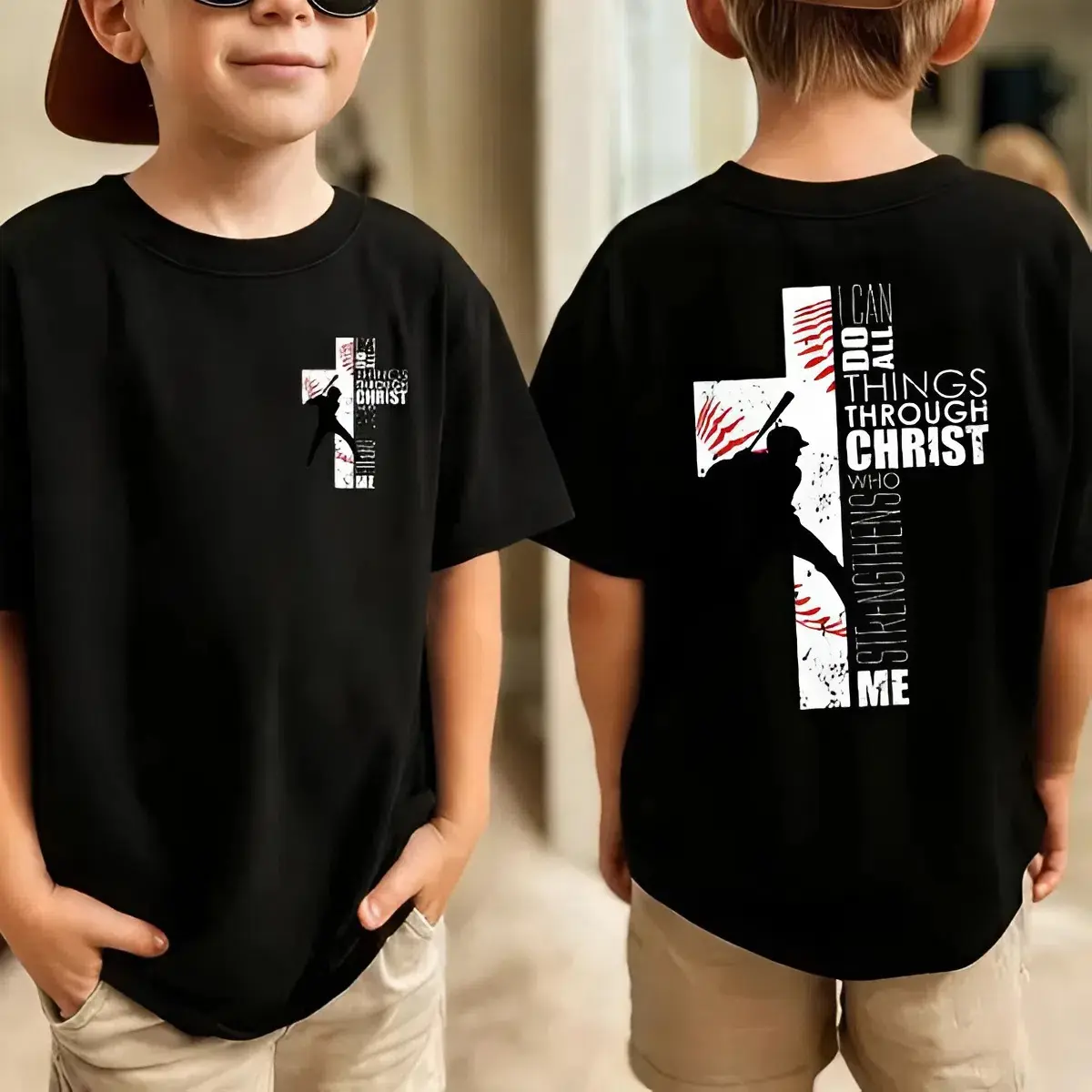 Youth and Adult Baseball T-Shirt For Boys Girls, I Can Do All Things Through Christ Bible Verse Philippians 413 Christian Graphic Tee, baseball jesus shirt, Christian jesus tee, Youth Clothing, holiday outfit, birthday gift, summer outfit, outdoor apparel
