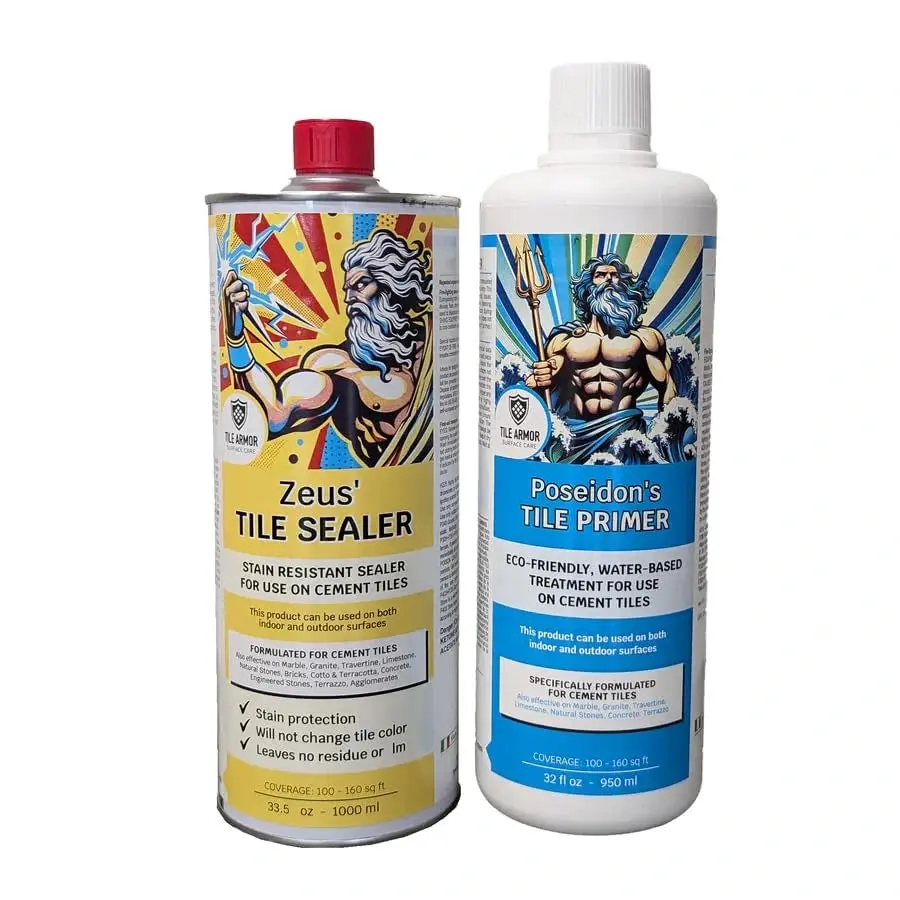 Poseidon’s Tile Primer + Zeus’ Tile Sealer Bundle Poseidon’s Tile Primer + Zeus’ Tile Sealer Bundle