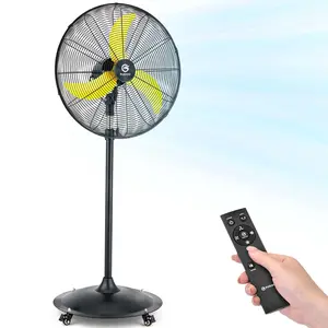 24'' Outdoor Oscillating Pedestal Fan With Remote Control,All Sealed BLDC Motor, 4-Speed Waterproof Outdoor Fan, Heavy Duty Industrial Floor Fans for House,Patios, Commercial, Garage, Warehouse