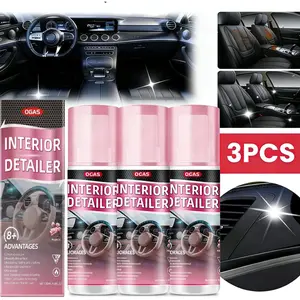 3PCS Car Interior Polishing Cleaner– 100ml Multi-Purpose Cleaner & Polisher for Leather, Plastic, Rubber, and Trim, UV Protection, Rejuvenates and Shines Car Interior, Car Cleaning Accessories