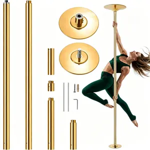 【KINMAC】Professional Dancing Pole Kit, Heavy-Duty Steel Dance Pole, Height Adjustable Removable Spinning Static Dual Mode, Portable Dance Equipment for Home, Studio, Gym and Stage Performance