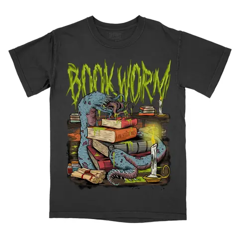 Book Worm - Comfort Colors Graphic Tee, Booktok, Gift for Readers, Bookish, Book Lover, Gift For Teacher, Dark Romance, Back to School Casual Shirt Streetwear Spooky