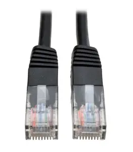 Tripp Lite N002-012-BK Cat5e 350MHz Ethernet Cable, Molded RJ45 Male-Male Patch Cable, Black - 12 ft.