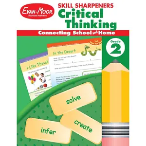 Evan-Moor Skill Sharpeners Critical Thinking, Grade 2 Workbook, Problem Solving Skills, Fun Activities, Higher-Order, Open-Ended Questions and Challenges, Science, Math, Social Studies, Language Arts Paperback – Student Edition, December 30, 2016