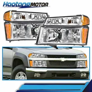 CROSSDESIGN Car Headlights with Amber Corner, Compatible with 04-12 Chevy Colorado/GMC Canyon