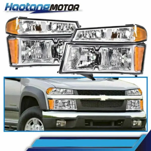 CROSSDESIGN Bright Beam Car Headlights with Amber Corner - Compatible with 04-12 Chevy Colorado, 04-12 GMC Canyon, Bright Headlight, Beam Headlight