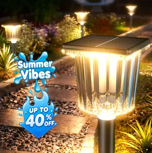 Summervibes,Sophisticated, Luxurious & Elegant Solar Pathway Lights |easiestgardenmakeover,Adjustable Warm&Cool White Easy Installation Auto On/Off & Waterproof | For Garden, Yard & Driveway,solar outdoor lights,Solar Floor Lamps Outdoor Lights