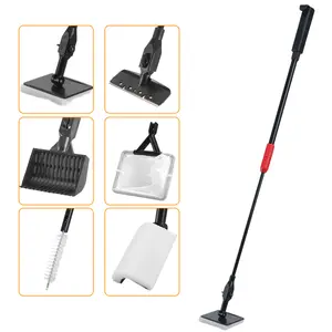 7pcs Professional Aquarium Cleaning Kit - 6-in-1 Telescopic Fish Tank Cleaner with Algae Scraper, Scrubber Pads, Right Angle Brush, Tube Cleaner, Fish Net & Gravel Rake - Extendable Aquarium Maintenance Tools for Fish Tanks