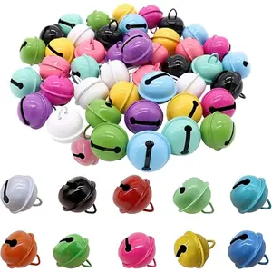 24 Colorful Metal Bells - 22mm DIY Craft Bells with Holes for Jewelry Making, Pet Accessories, and Festival Decorations - Vibrant Painted Finish for Keychains and Holiday Crafts