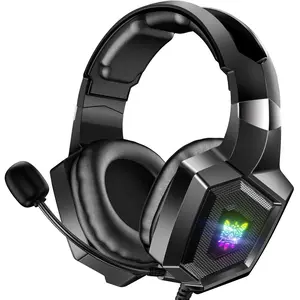 Onikuma K8 Wired Gaming Headset, Over-ear Design Headphone with Microphone, Stereo Sound Wired Headset for PC, Laptop, Computer, Gaming Accessories, Audio, Wired Gaming Headphones