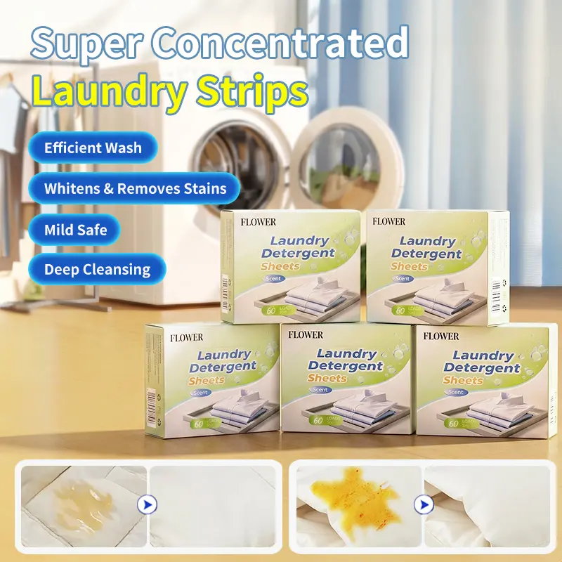 Portable Household Scented Detergent Tablets, Fast-Dissolve Formula for Stubborn Food & Sweat Stains, Leaves Long-Lasting Freshness & Soft Clean Clothes