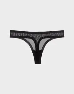 Seamless Black Sheer Thong Seamless Black Sheer Thong