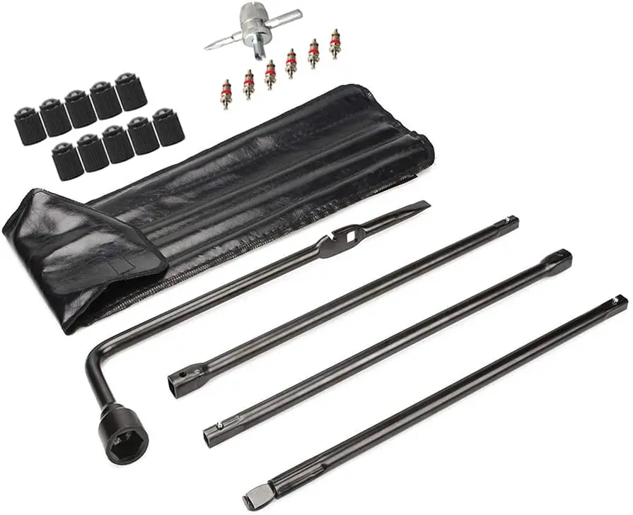 Spare Tire Tool Kit with Spare Tire Jack Handle and Lug Wrench Spare Tire Kit Compatible with Chevy Silverado Tahoe Avalanche Suburban GMC Sierra Yukon 1999-2019 Cadillac Escalade 2002-2018