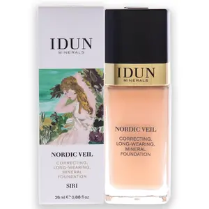 IDUN Minerals Nordic Veil Foundation - Longwear Liquid Foundation With Poreless, Luminous Coverage - Soft, Semi-Matte Finish - Vegan, Cruelty Free, and Silicone Free Makeup - 310 Siri - 0.88 oz