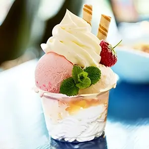 50pcs, Crystal Clear Ice Cream Cups Without Lids, Perfect for Desserts,  Ice Cream, and Cupcakes! Party Supplies