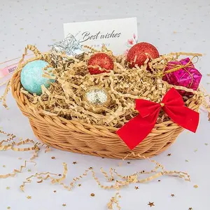 Crinkle Cut Paper Shred Packing Grass Cushion Paper Streamer for Christmas Wedding Birthday Bridesmaid Engagement Craft Gift Boxes Bags Basket Filler Decoration 4.5oz Brown