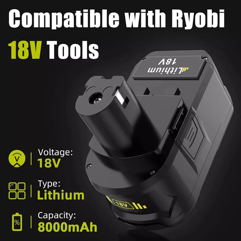 Ryobi ONE Compatible 2-Pack 3.8Ah Replacement For Ryobi 18V Battery | Compatible With ONE Power Tools Ryobi 18v Battery Replacement