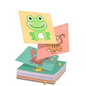 Animal DIY Craft Kit for Kids Ages 3-6, 96 Sheets with Scissors, Creative Paper Cutting and Drawing Set, Kindergarten Gift Box