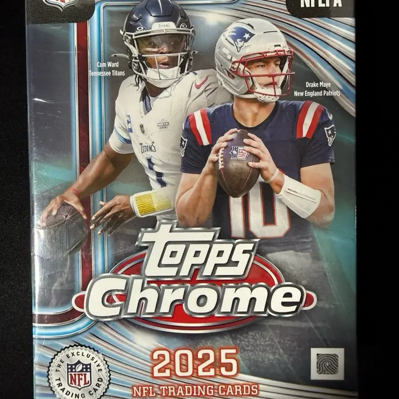 Topps Chrome 2025 NFL Trading Cards - Exclusive Edition with Cee Word & Drake Maye - Official NFL Merchandise
