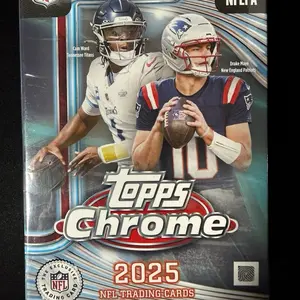 Topps Chrome 2025 NFL Trading Cards - Exclusive Edition with Cee Word & Drake Maye - Official NFL Merchandise