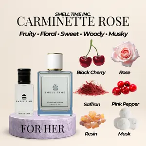 Carminette Rose | Cherry, Rose & Amber Blend | Bold  Romantic Extrait de Parfum | Smell Time USA