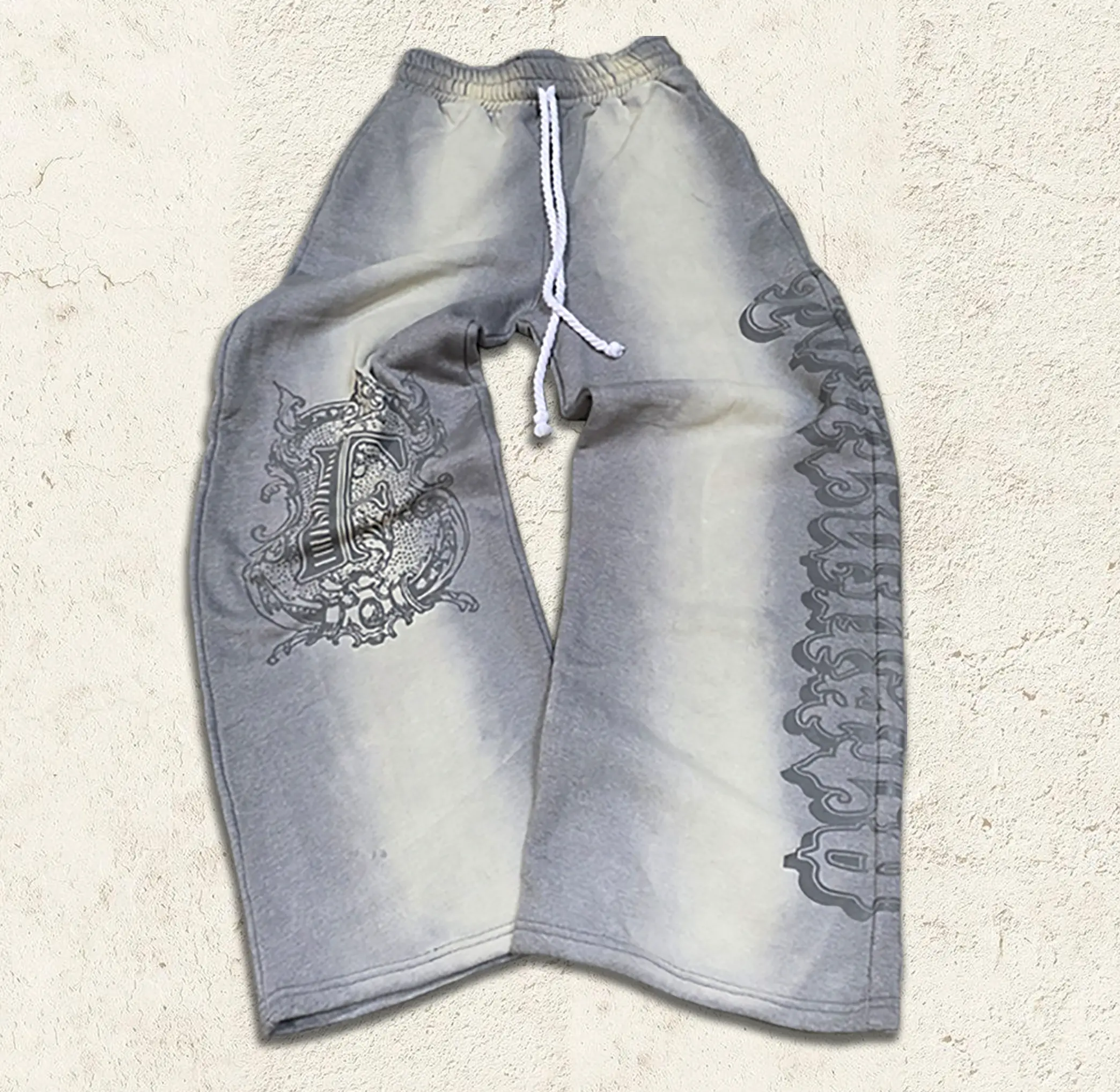 Graffiti Baggy Grey Sweatpants