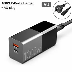 Interchangeable Phone Laptop Adapter 100W 4 Ports GaN PD 3.0 USB C Wall Charger