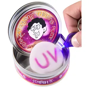 Phantom UV Thinking Putty - American-made Moldable Putty that Changes Color in UV Light with Keychain Light and Reusable Features - Classic & Novelty Toy