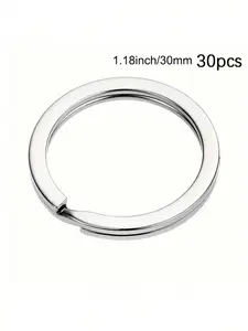 30pcs Split Key Rings Keyrings, Key Rings Bulk, Flat Keychain Ring Split Key Ring Keychain Set For Home Car Keys Bag Hanging Accessories, Keychain For Bags ( 0.98inch, 1.18inch )